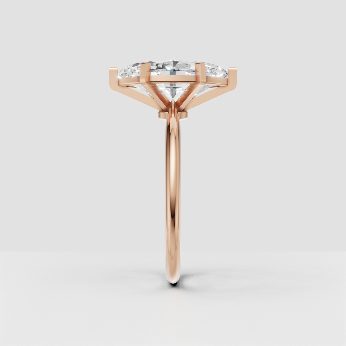 Marquise Cut Lab Grown & Moissanite Diamond Halo Engagement Ring - Image 10