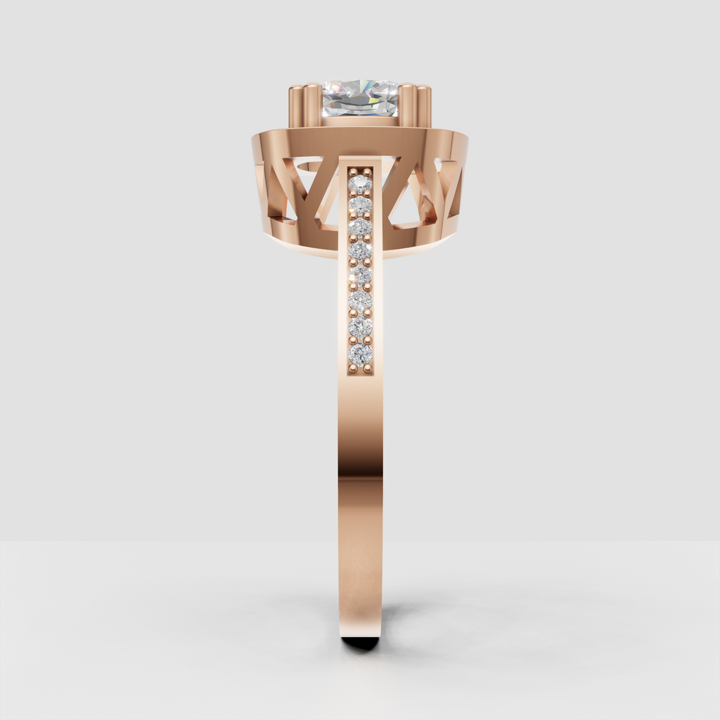 Elegant cushion cut diamond bridal ring with sparkling halo