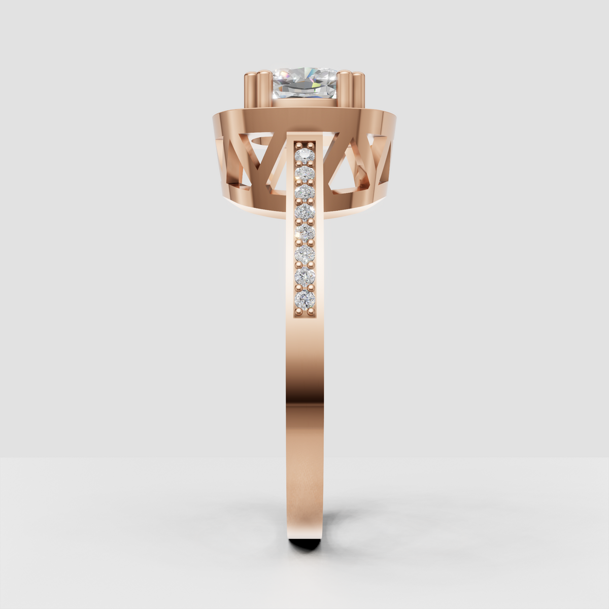 Elegant cushion cut diamond bridal ring with sparkling halo