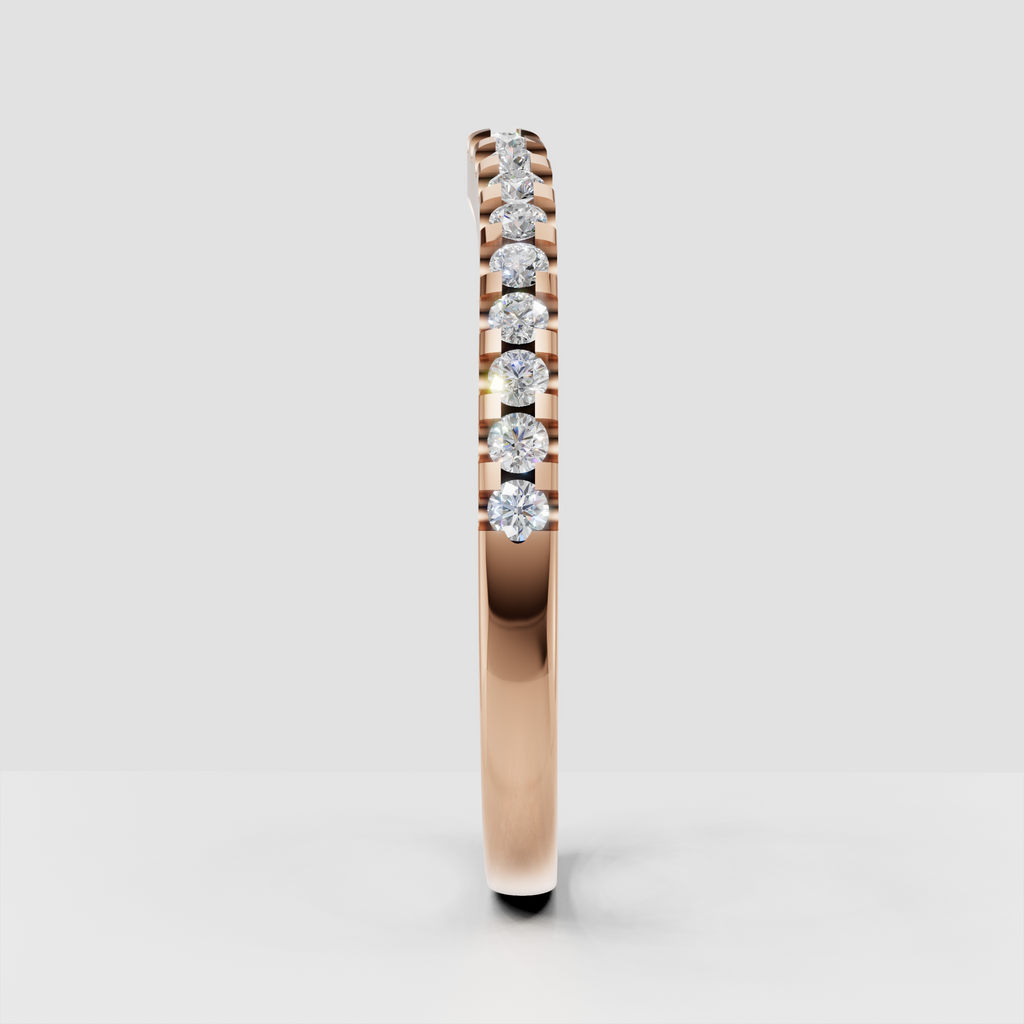 Luxury round diamond wedding band in polished gold