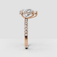 Hidden halo pear diamond engagement ring