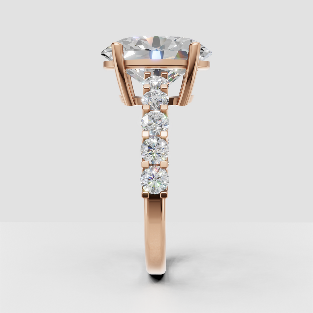 Elegant pear diamond floral engagement ring in polished gold
