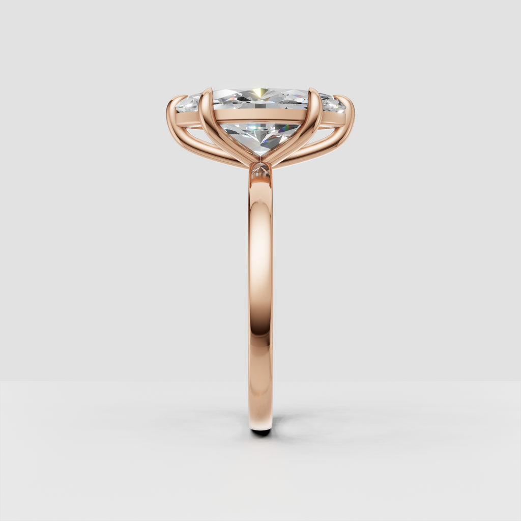 Luxury marquise solitaire engagement ring in yellow gold