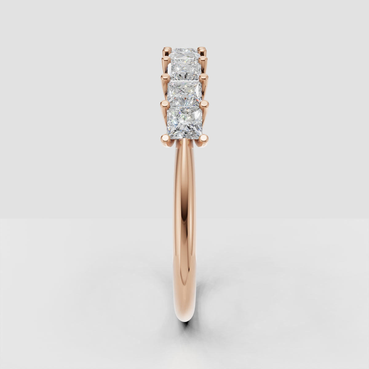 Princess diamond ring with delicate open gallery design