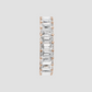 Vintage inspired emerald cut diamond eternity band