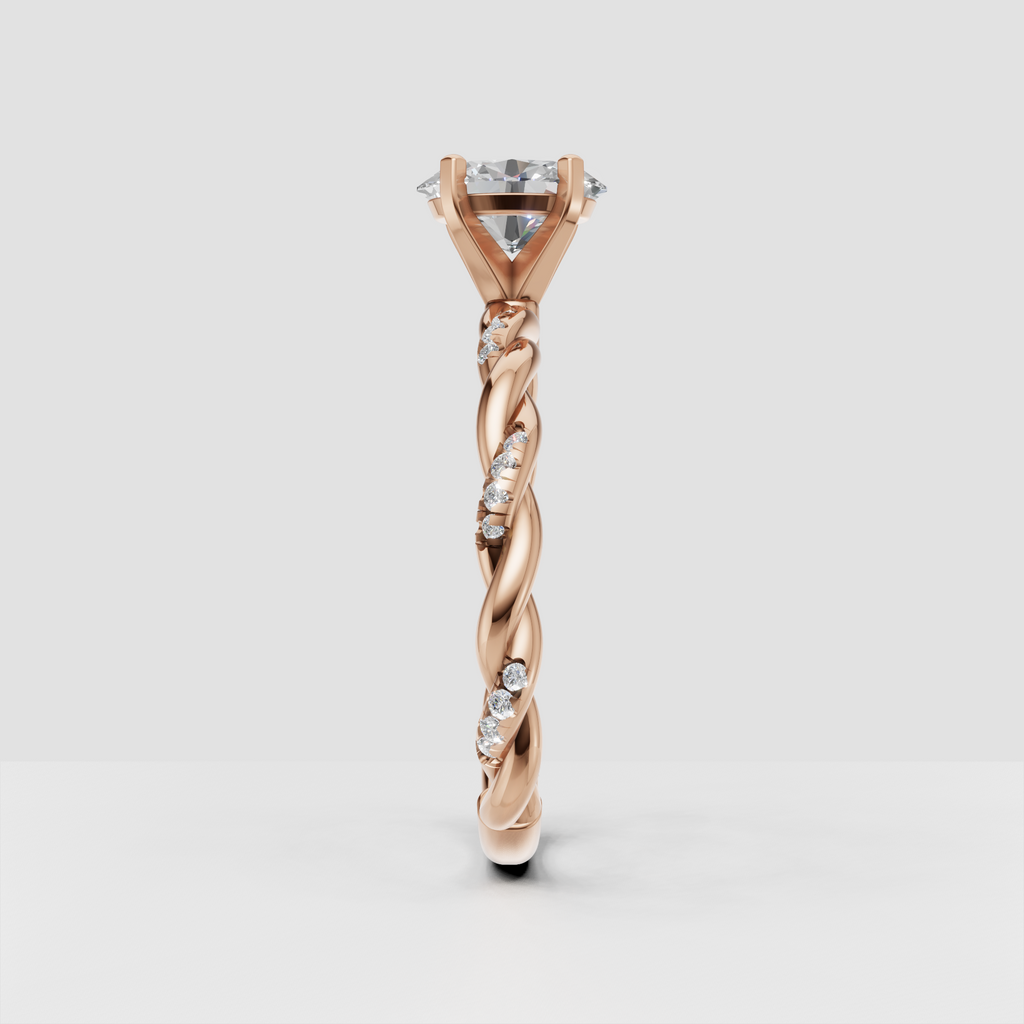 Romantic oval cut diamond twisted ring