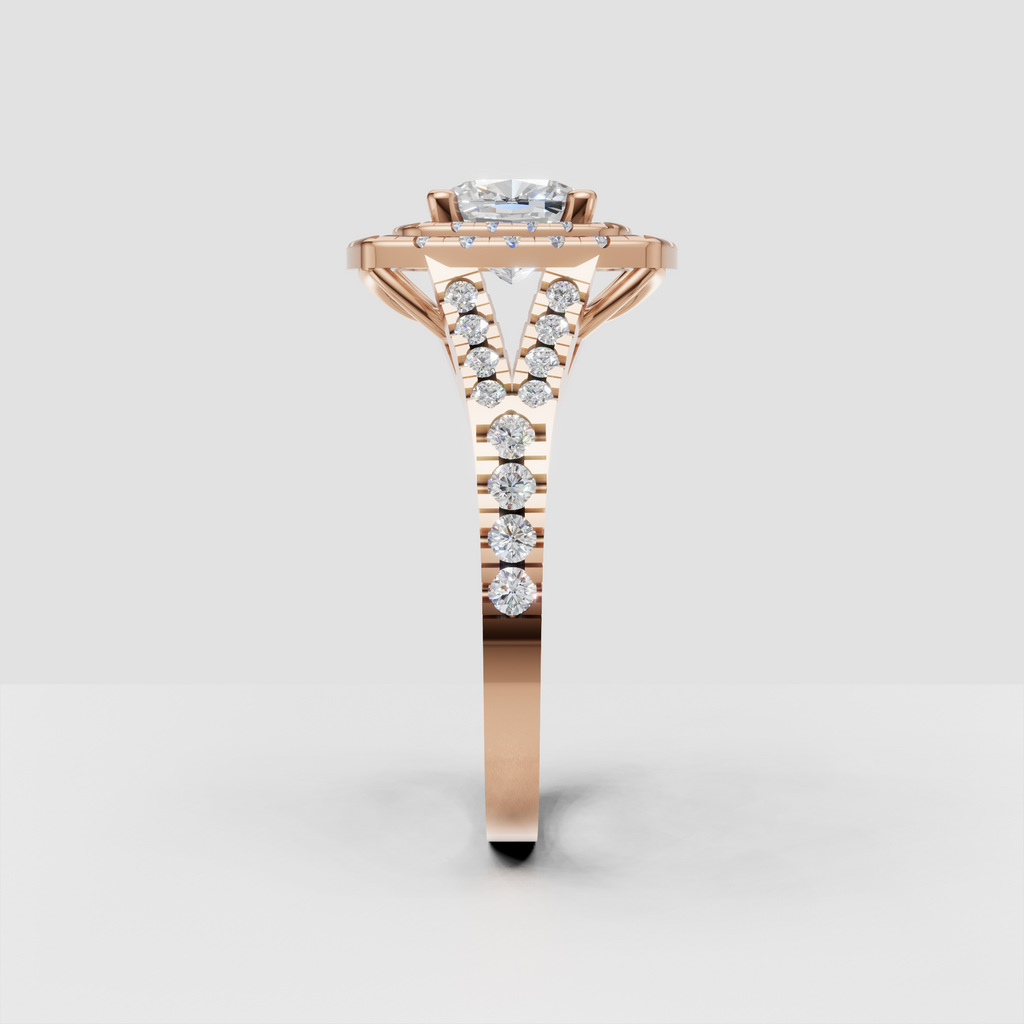 Statement cushion cut diamond ring in polished yellow gold