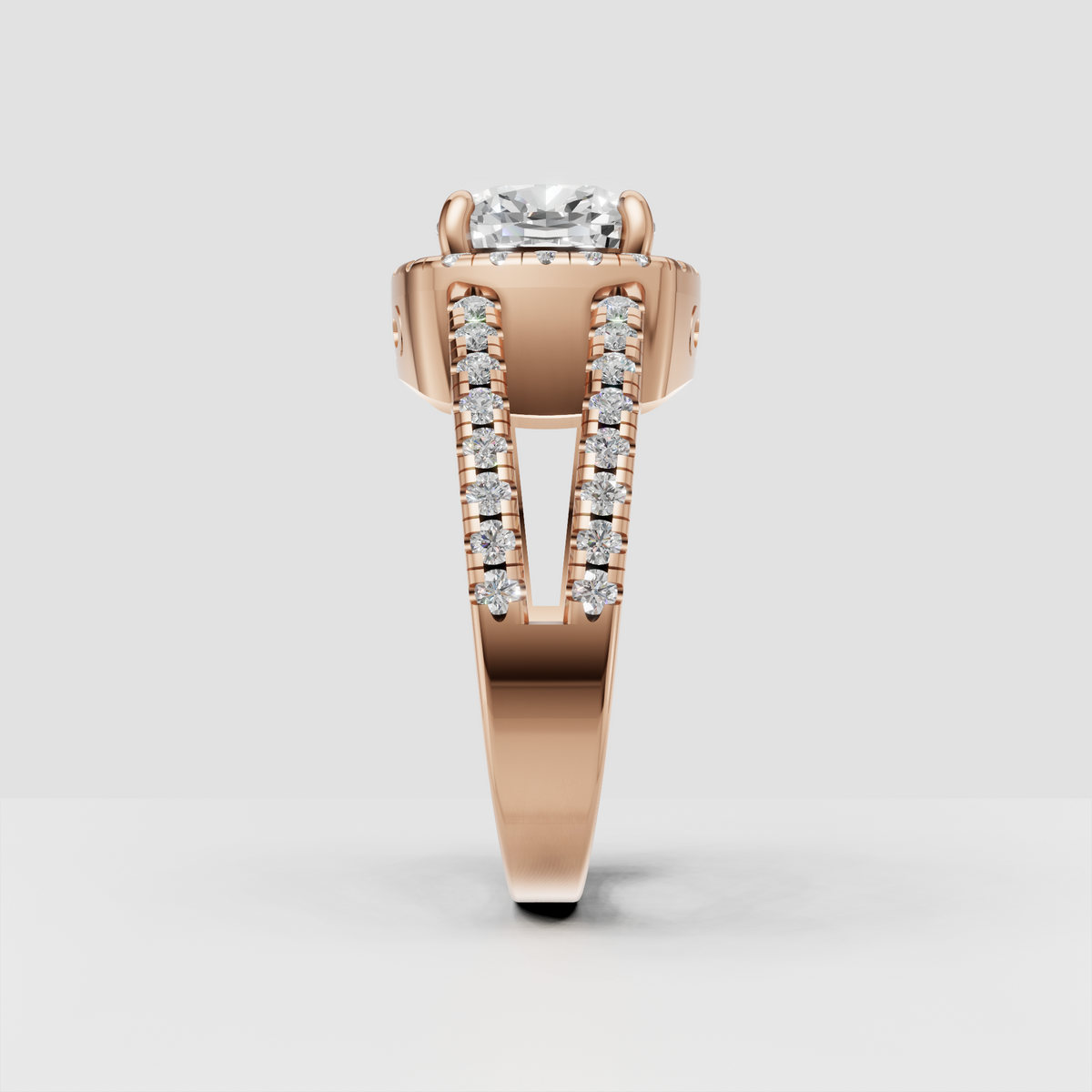 Elegant yellow gold cushion engagement ring