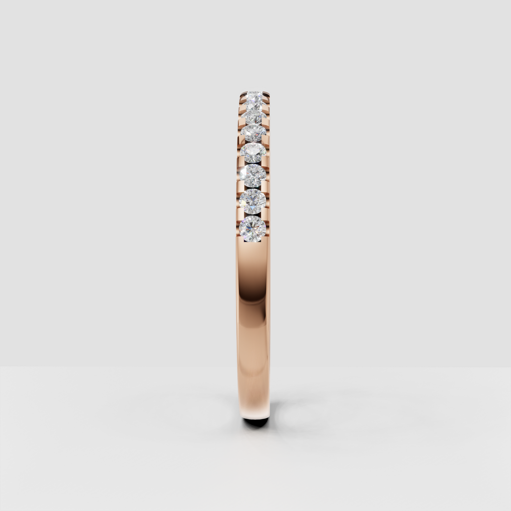 Minimalist round diamond half eternity ring