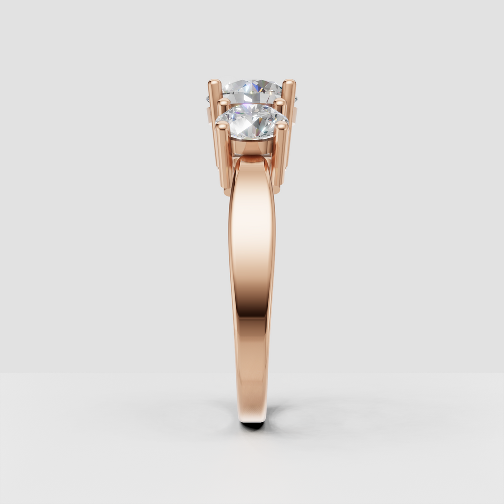 Luxury round diamond ring with pavé accented shoulders