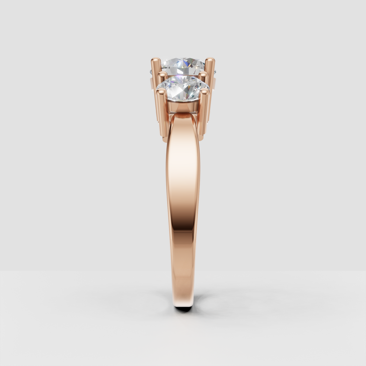 Luxury round diamond ring with pavé accented shoulders