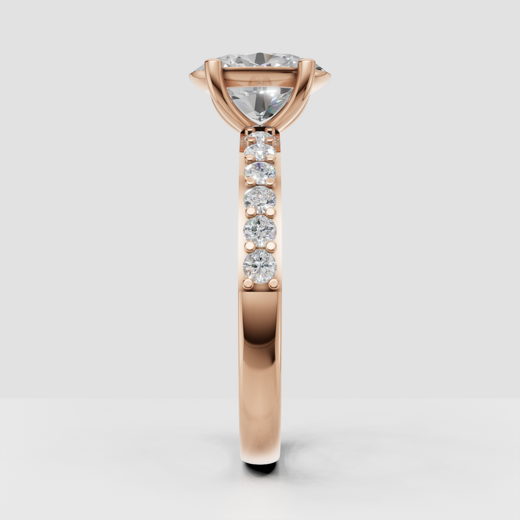 Classic round diamond bridal ring with vintage-inspired craftsmanship