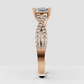 Trillion Cut Lab Grown & Moissanite Diamond Halo Engagement Ring - Image 10