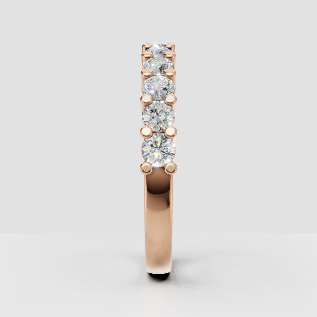 Classic prong set round diamond wedding band