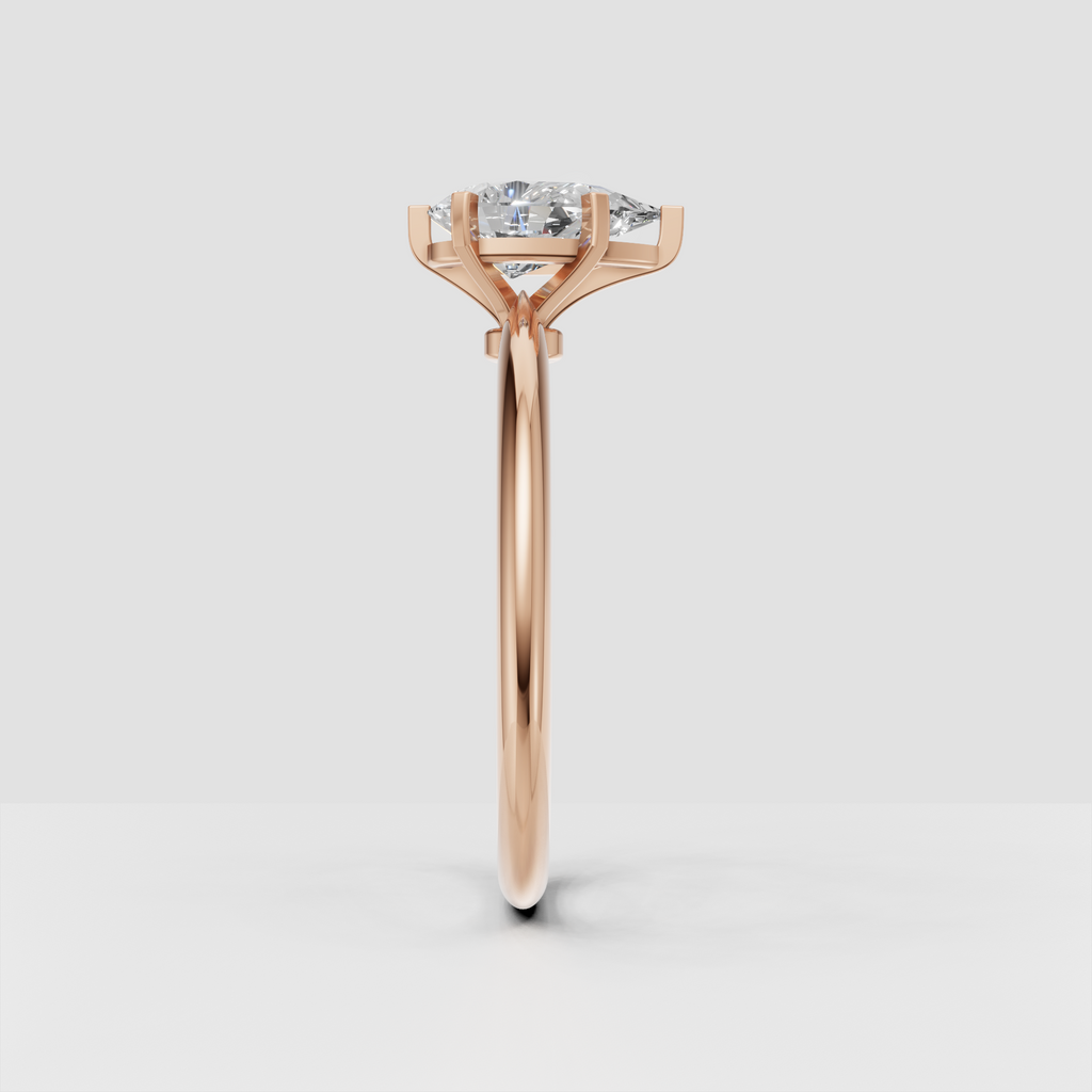 Luxury pear diamond engagement ring with minimalist polished band