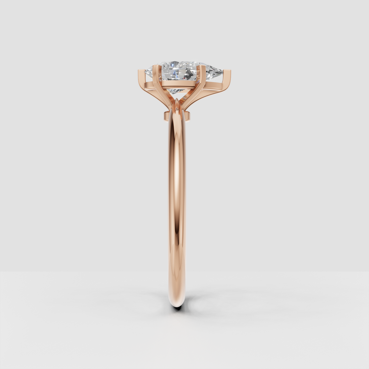 Luxury pear diamond engagement ring with minimalist polished band
