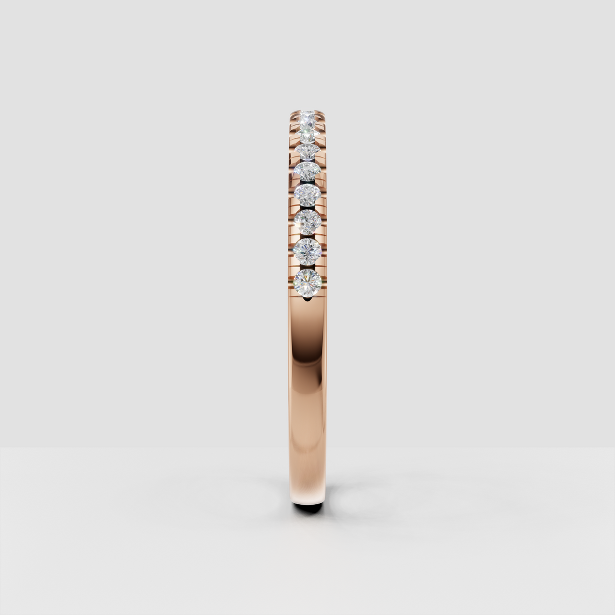 Minimalist round diamond ring with polished precious metal band