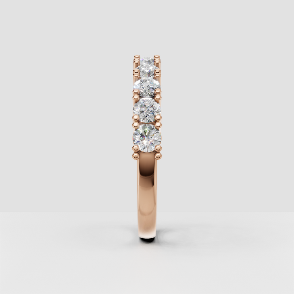 Timeless round diamond half eternity wedding ring