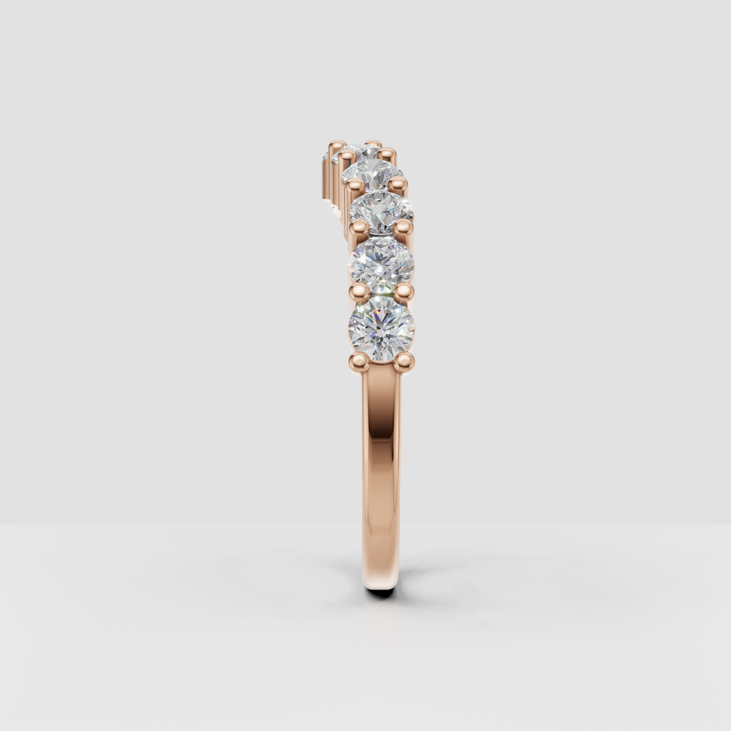 Half eternity diamond band with round brilliant stones