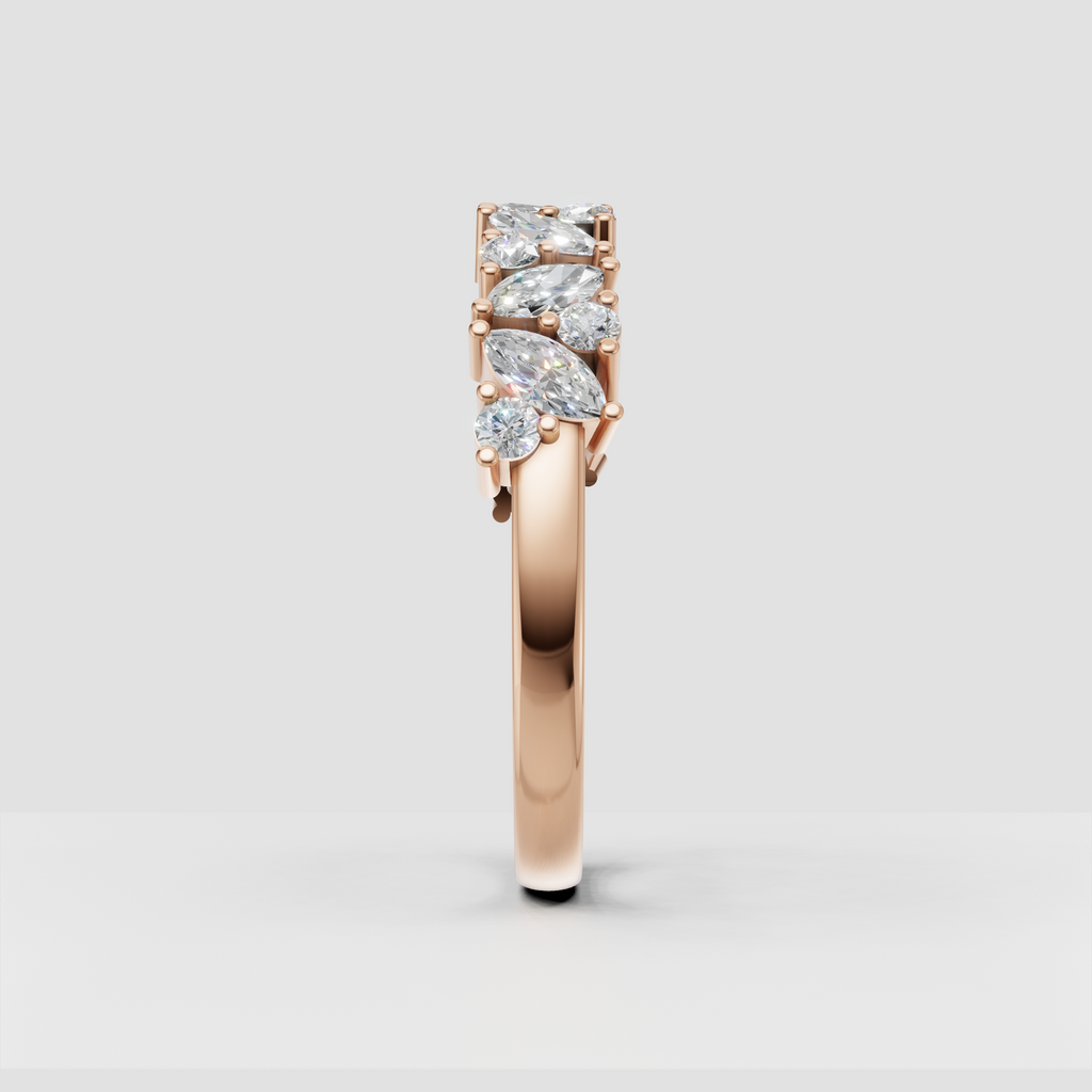 Sophisticated diamond eternity band with floral-inspired design