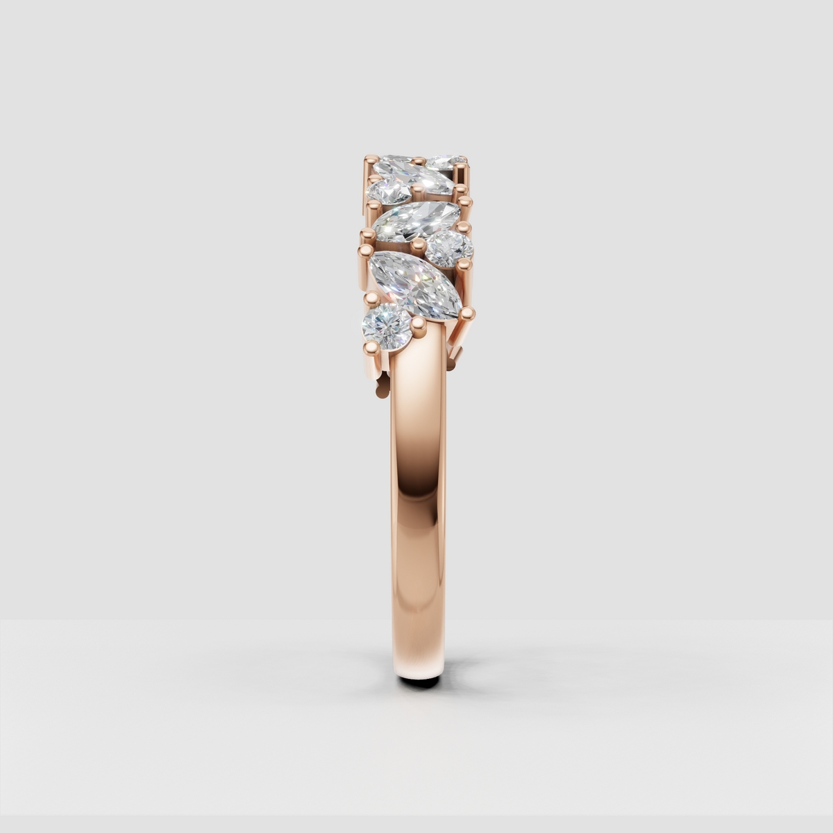 Sophisticated diamond eternity band with floral-inspired design