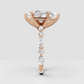 Elegant pear diamond bridal ring with distinctive flowing band