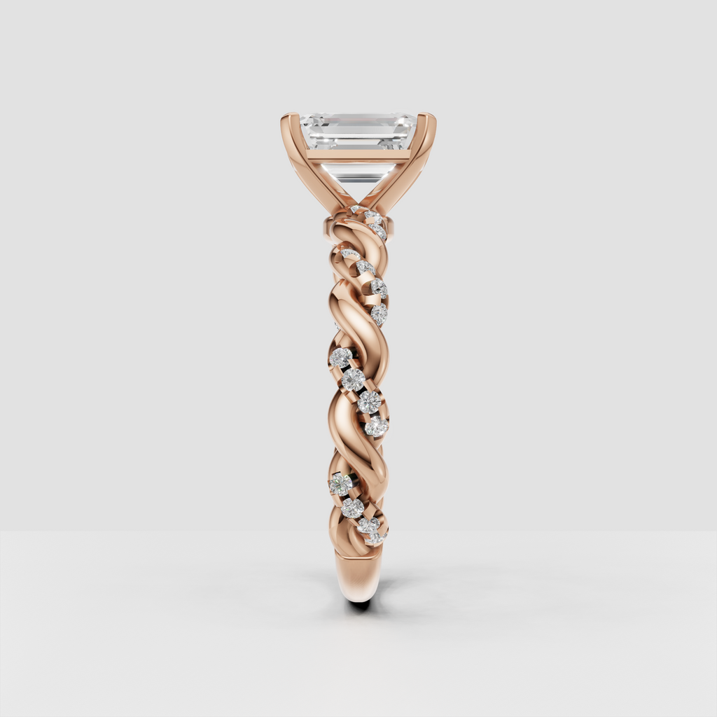 Radiant Cut Lab Grown & Moissanite Diamond Halo Engagement Ring - Image 10