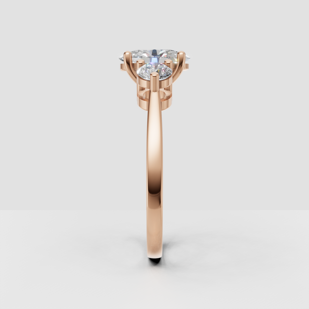 Luxury oval diamond ring with decorative vintage gold band