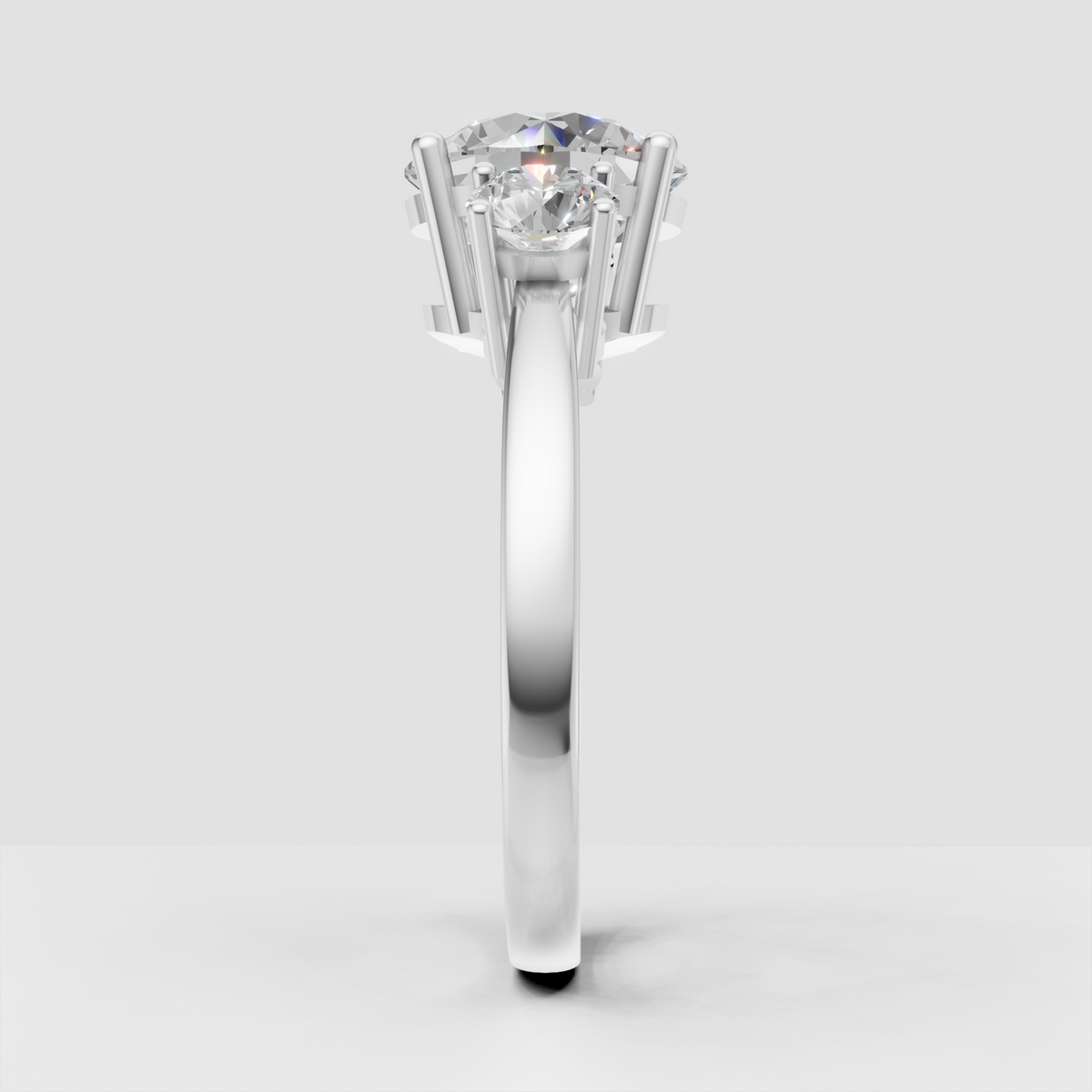 Classic round diamond engagement ring with side stones