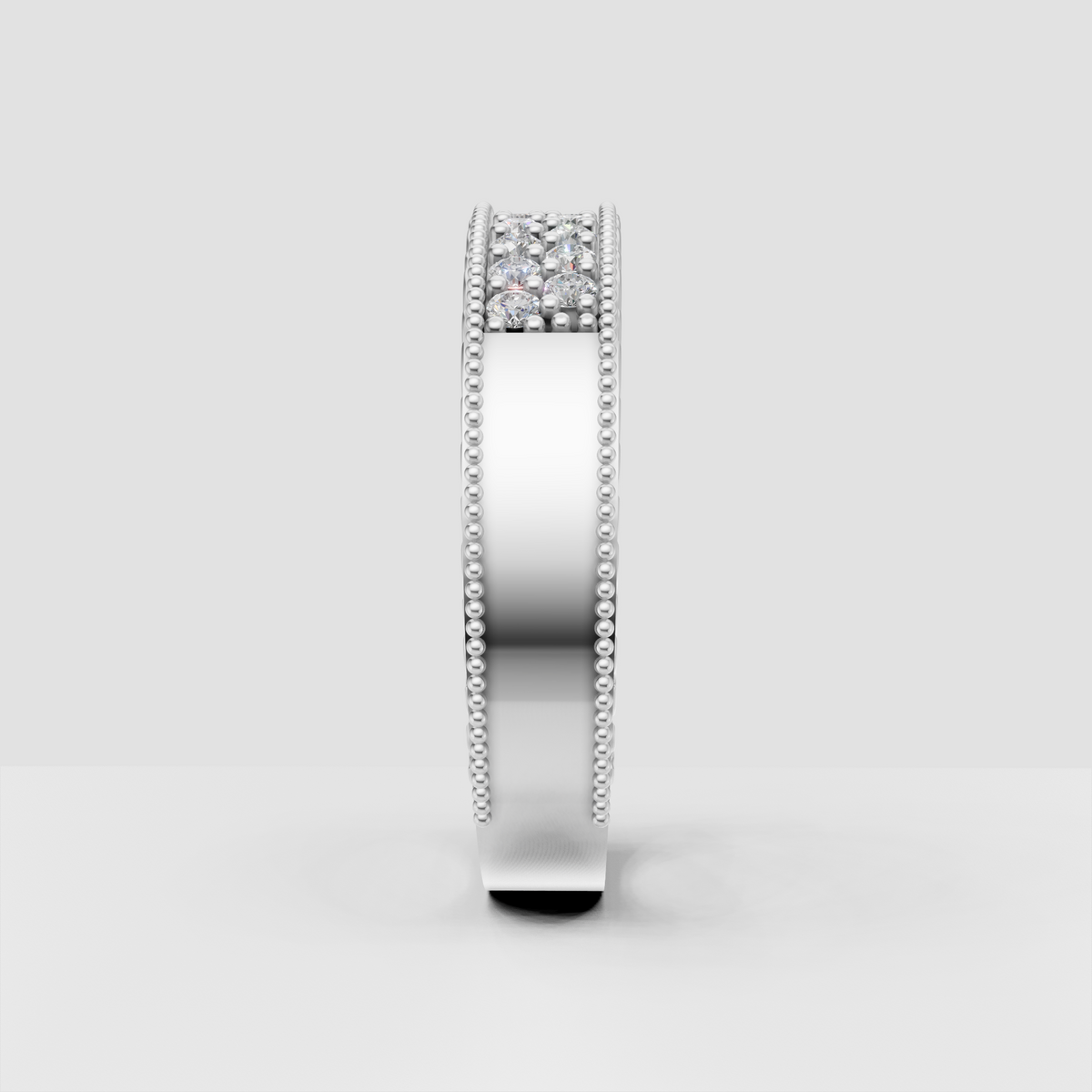 Milgrain-style round diamond eternity band