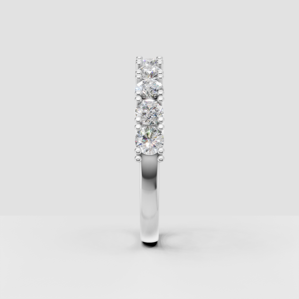 Prong set round diamond half eternity band