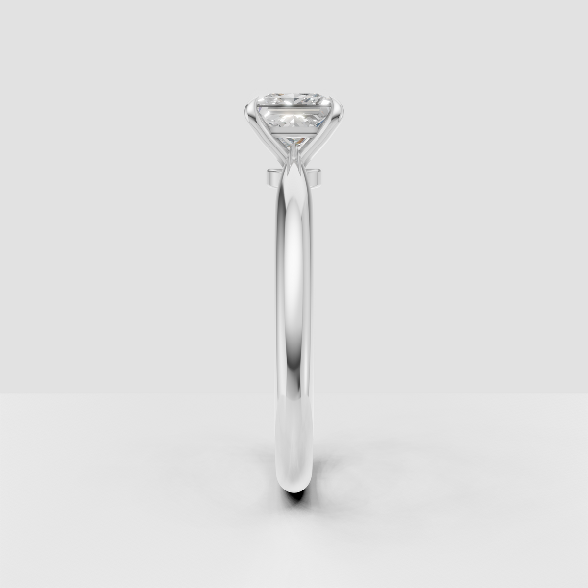 Classic square diamond solitaire ring with yellow gold setting