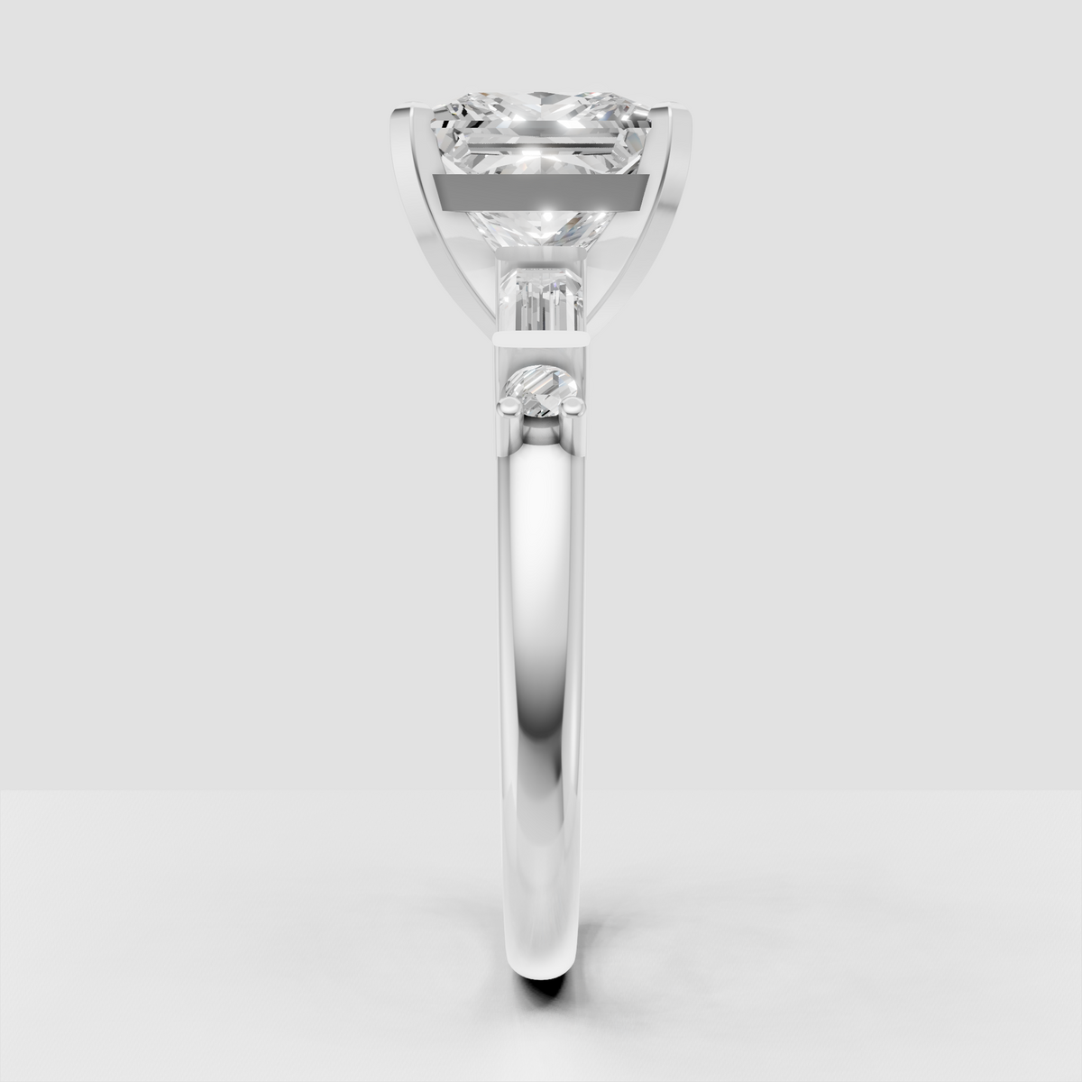 Princess cut solitaire engagement ring in yellow gold