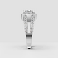 Luxury cushion cut diamond halo ring