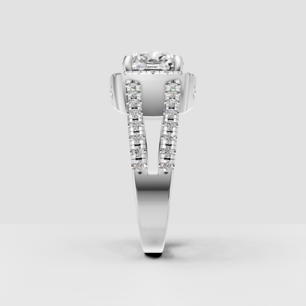 Luxury cushion cut diamond halo ring