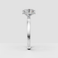 Oval diamond bridal ring with hidden halo beneath the center stone