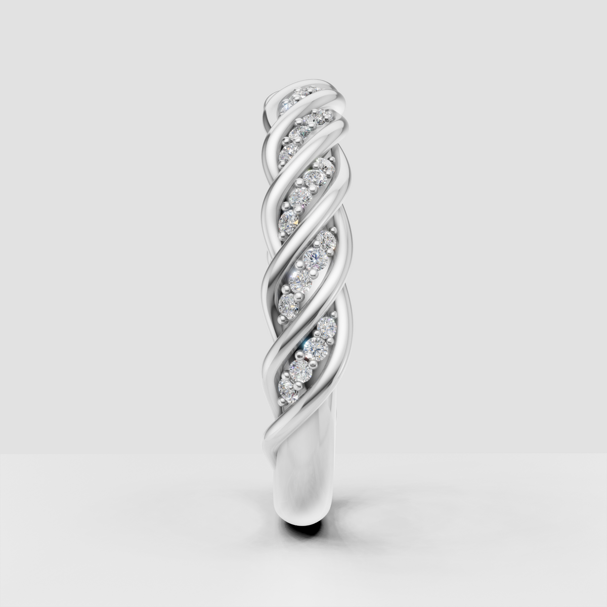 Round cut diamond yellow gold band