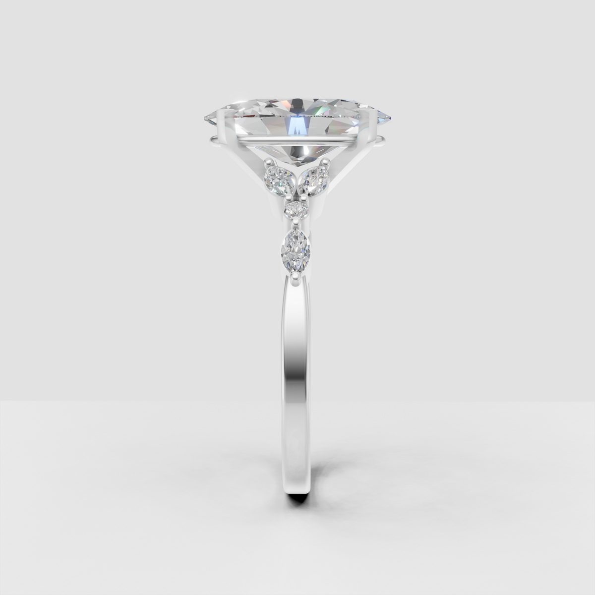 Oval cut solitaire engagement ring in yellow gold