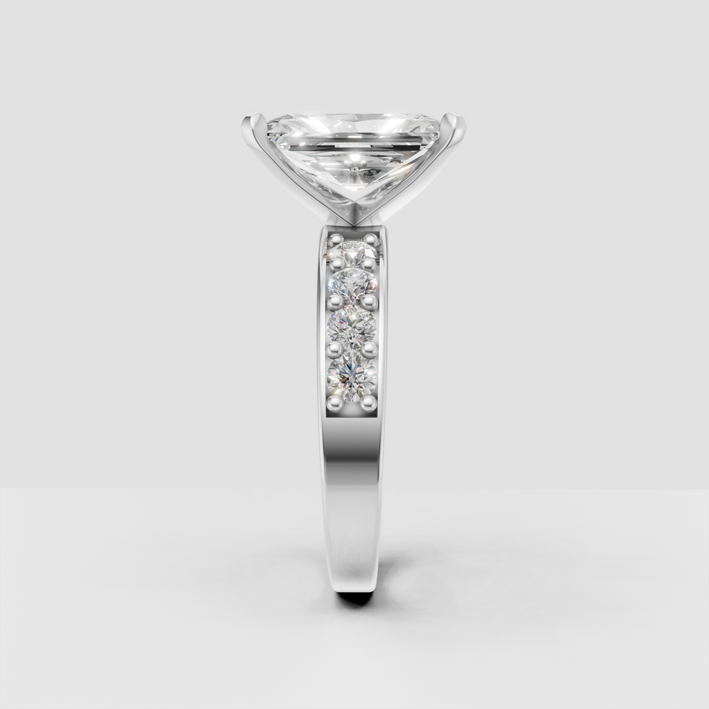 Luxury radiant-cut engagement ring with polished gold band