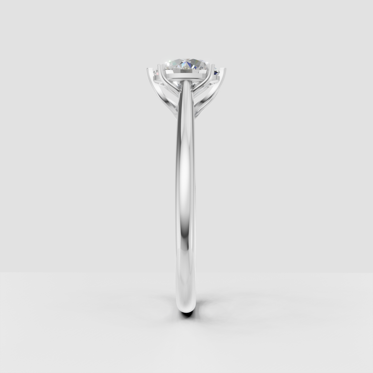 Yellow gold diamond ring with multi-prong setting