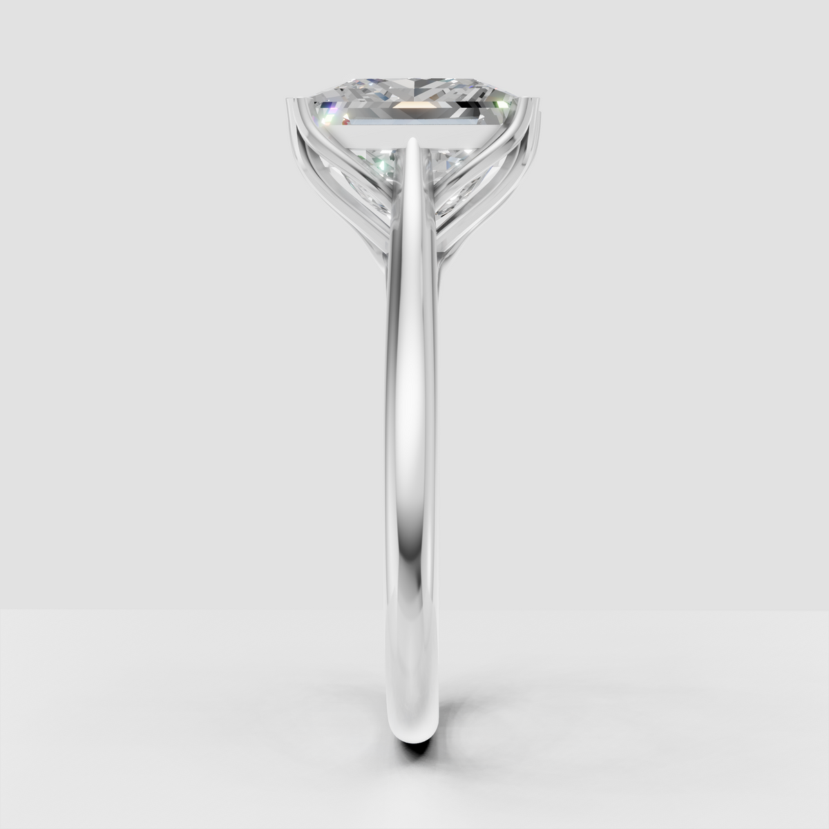 Minimalist princess cut diamond engagement ring