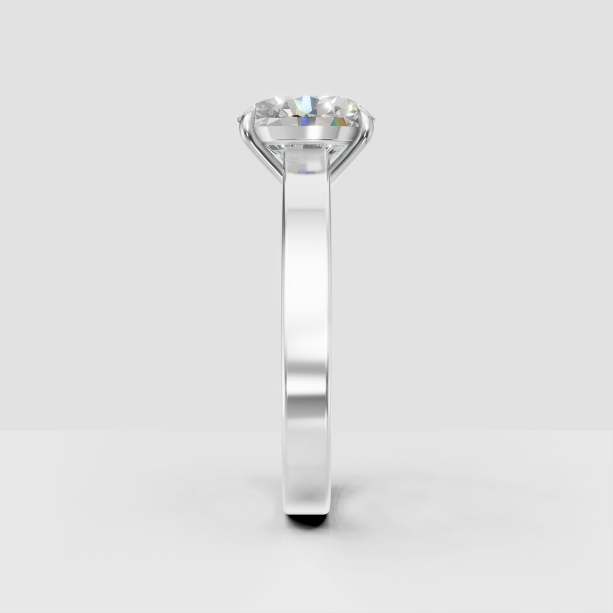 Classic oval solitaire diamond ring in gold