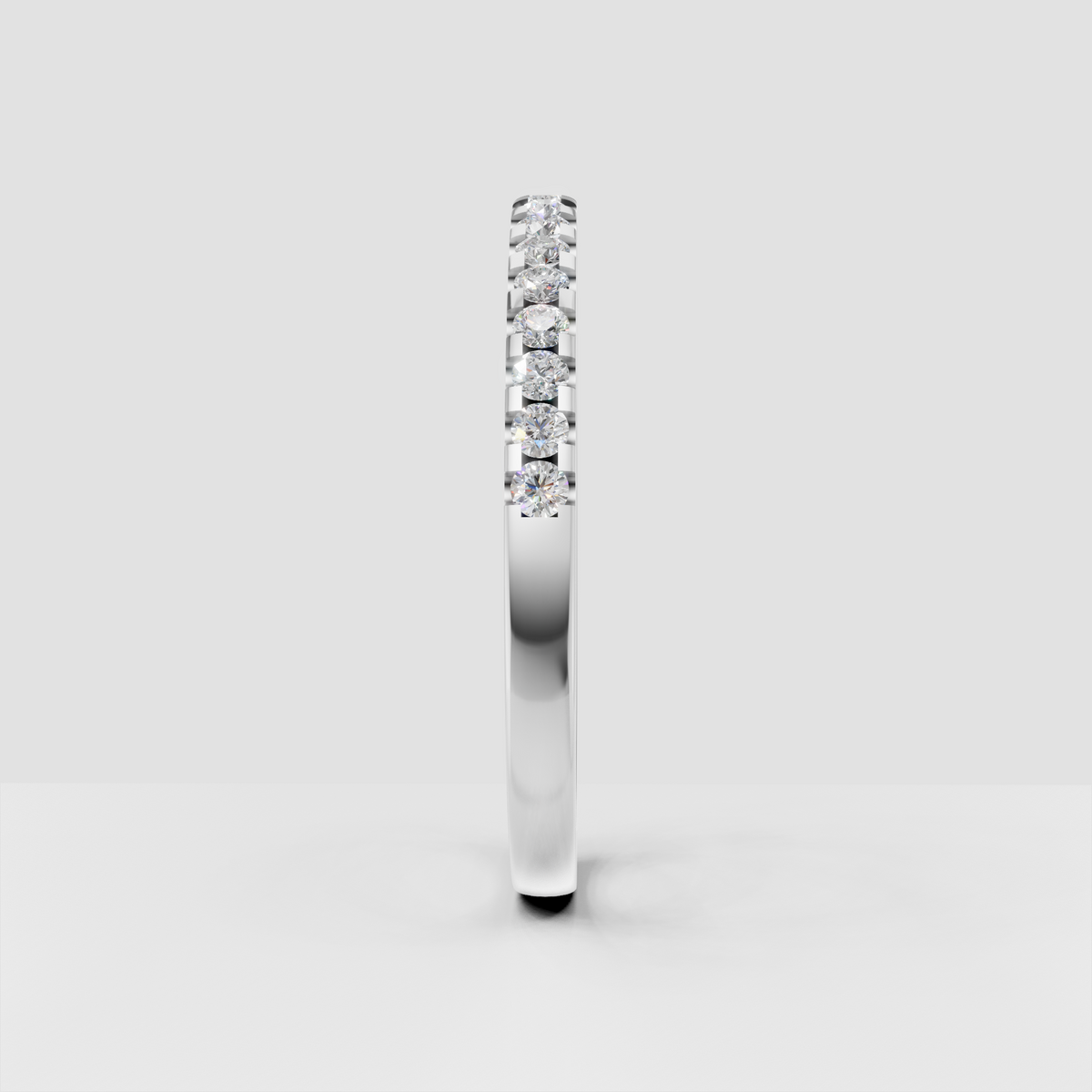 Classic round diamond half eternity wedding ring