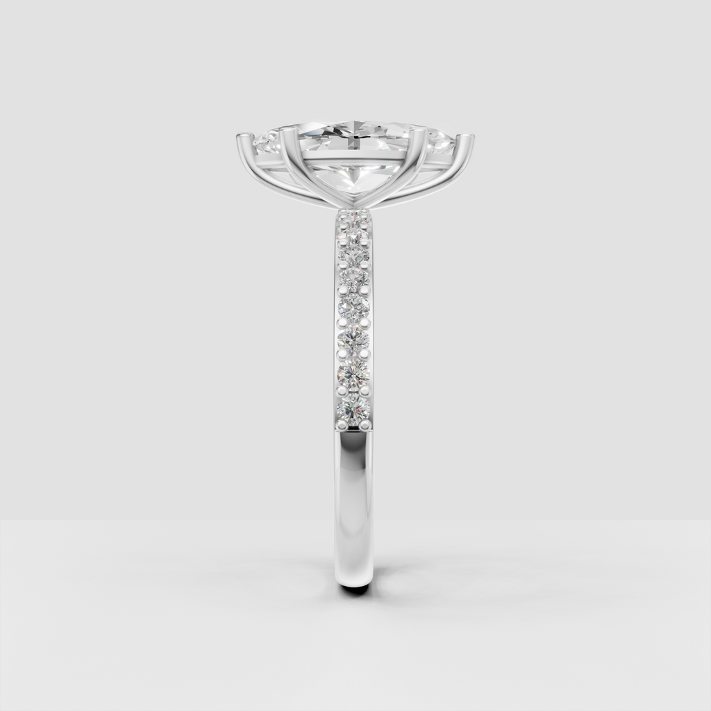 Classic marquise diamond ring with refined prong setting