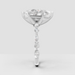 Pear center stone engagement ring with elegant open gallery