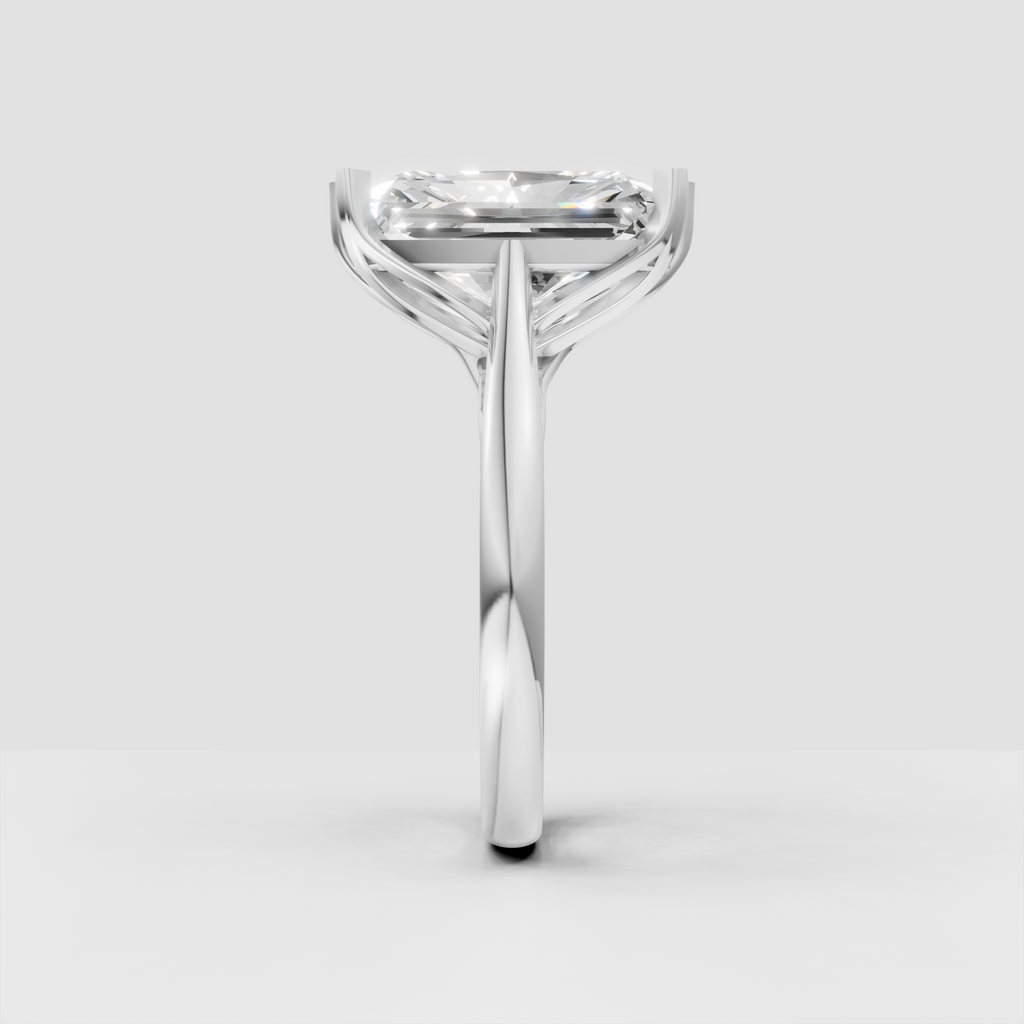 Radiant Cut Lab Grown & Moissanite Diamond Halo Engagement Ring - Image 11