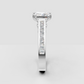 Radiant cut diamond ring with channel set accent stones
