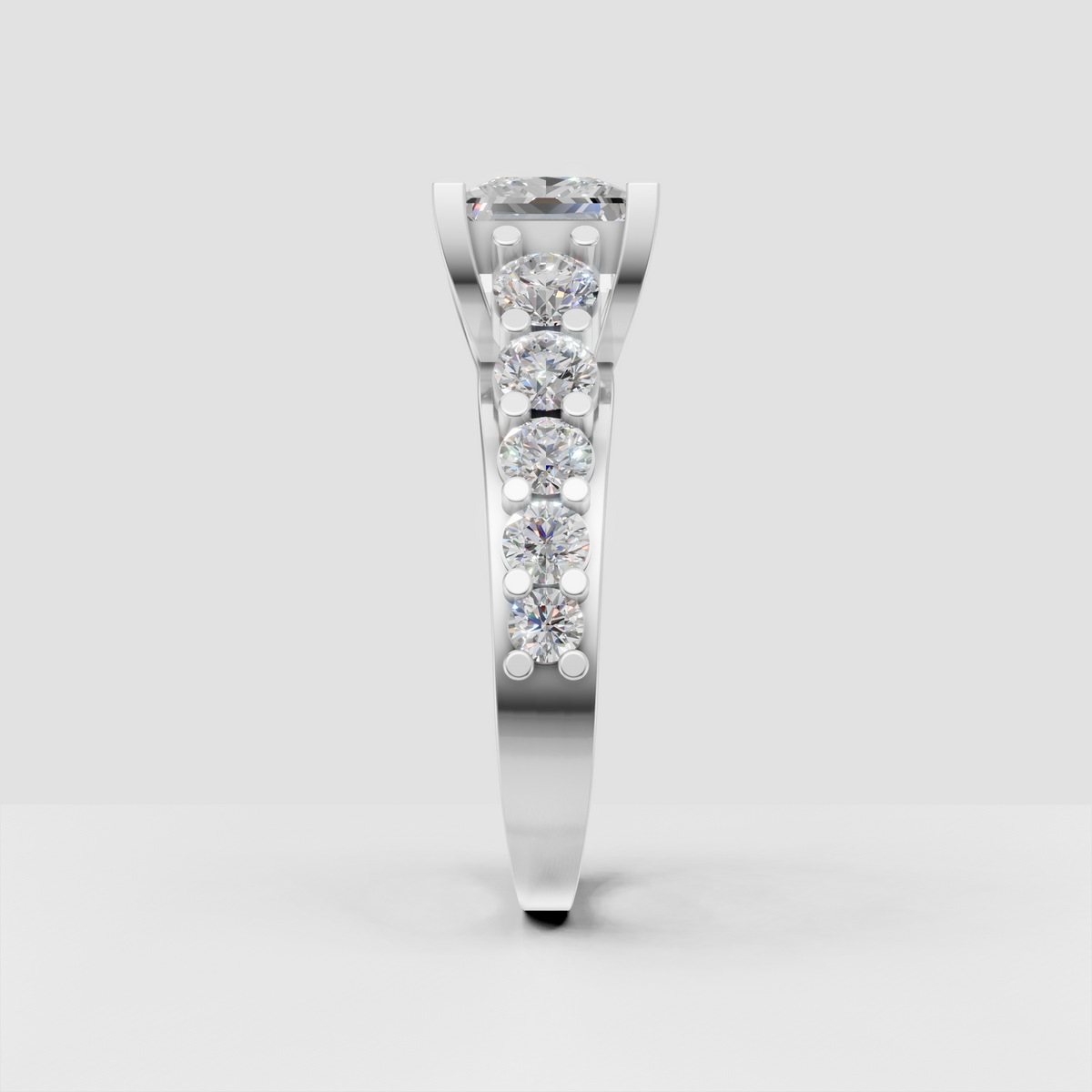 Elegant princess diamond engagement ring with architectural basket setting