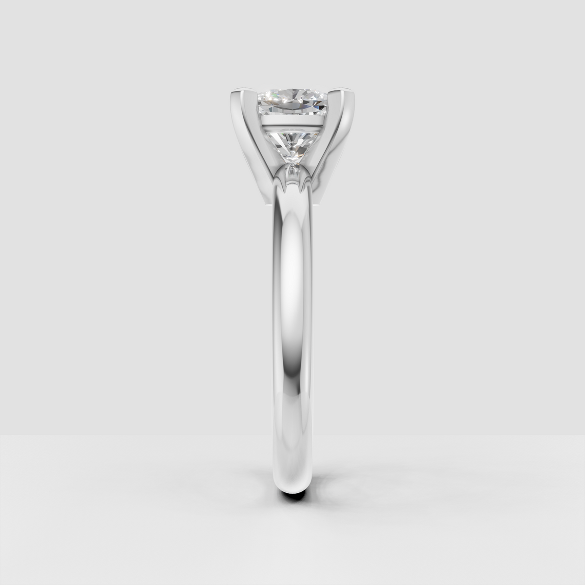 Minimalist cushion diamond ring with classic solitaire design