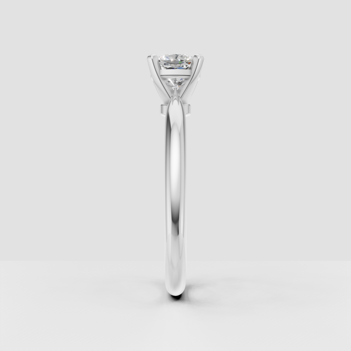 Minimalist cushion cut Diamond engagement ring